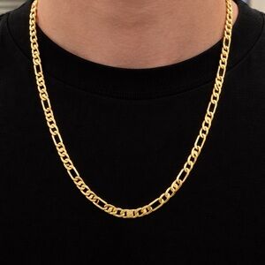 14K Gold Plated Chain Necklace For Men/Women. (H3)